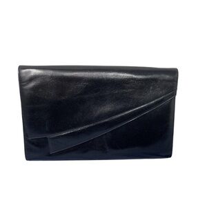 Bruno Magli Vintage Italian Leather Convertible Clutch Layered Envelope Handbag